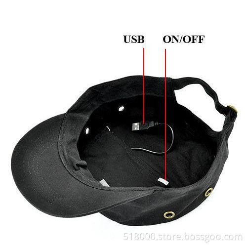Travel Cap With Hidden Camera Black